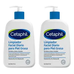 CETAPHIL - Limpiador Facial Liquido Piel Grasa X2 Doble Control Pureza