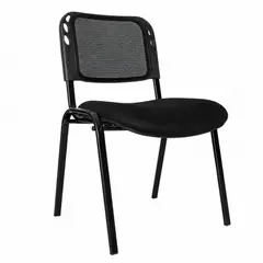 GENERICO - Silla Interlocutora Tapizada Negra Estructura Metálica Para Oficina