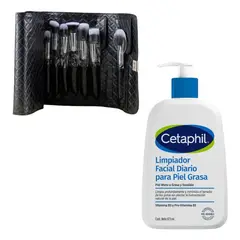 ATENEA - Brochas De Maquillaje X36 Y Limpiador Facial Cetaphil Suave