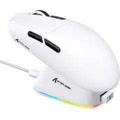 SHARK - Attack G3pro Mouse Blanco Inalámbrico con Base De Carga