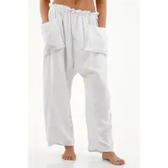 TOPMARK - Pantalón blanco oversize para mujer