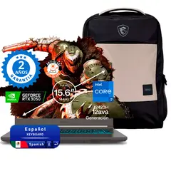 MSI - Portátil Gamer THIN Intel Core i7 12420H RAM 8GB SSD 4 TB RTX 3050 Español