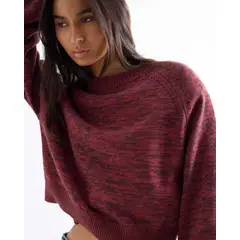 SEVEN SEVEN - Buzo Tejido En Tricot Para Mujer Vino