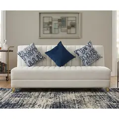 GENERICO - Sofa Cama Clic Tela Marfil Antirasguños Antifluidos 3 Posiciones