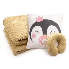 GENERICO - Set Sábana Manta Cobija Bebé Texturizada Suave Térmica Almohada Decorativa Y Cojín Cuello