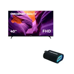 CHALLENGER - Combo Televisor LED 40 Pulgadas KR14 T2 ROKU FHD + PARLANTE INALAMBRICO SC5