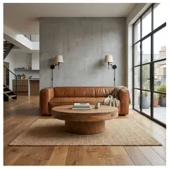 22 GRADOS DECORACION - Mesa de Centro Fuego Diámetro 100cm Lamina roble