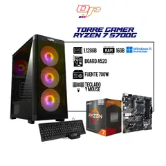 AMD - PC Gamer Ryzen 7 5700G - 16GB RAM - 1.128GB SSD - Teclado y Mouse