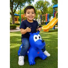 INFANTILES CAJUROMIX - Perrito Saltarín Inflable Montable Para Niños Ref 330 Azul