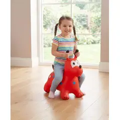 INFANTILES CAJUROMIX - Perrito Saltarín Inflable Montable Para Niños Ref 330 Rojo
