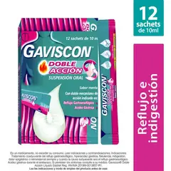 GAVISCON - Doble Acción 12 Sobres Antiácido En Sachets Menta