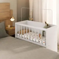 AKIVOY - Cuna Dulces Sueños + Colchon Color blanco