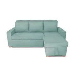 GENERICO - Esquinero Baúl Marsella Multifuncional Reclinable Derecho Menta + Cojines Decorativos