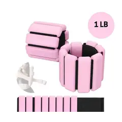 GENERICO - Set de Pesas para Tobillos/Muñecas de 1 lb, Ajustable Rosado