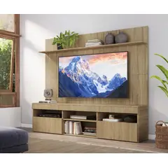GENERICO - Rack Con Panel Para Tv de Hasta 65 Pulgadas Color Madera