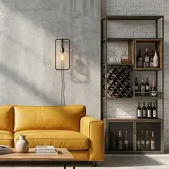 GENERICO - Bar Kuburan 100cm x 40cm Roble Macizo Y Metal