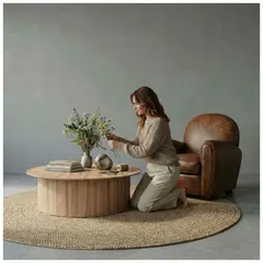 22 GRADOS DECORACION - Mesa de Centro Glory Diámetro 100cm Lamina roble