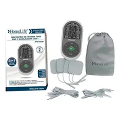HOME LIFE - Dispositivo De Terapia Tens Ems Y Masajeador 3 En 1 Homelife HM14000 JPD-ES230 FISIOLIFE