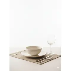 GENERICO - Plato Hondo Y Plato Llano De Porcelana Blanca En Relieve