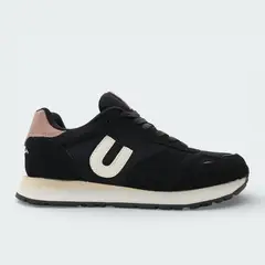 URBAN - Tenis Suede Negro Mujer