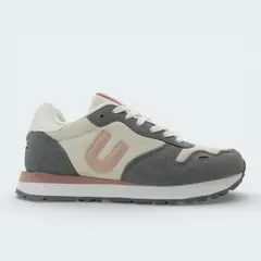 URBAN - Tenis Suede Gris Mujer