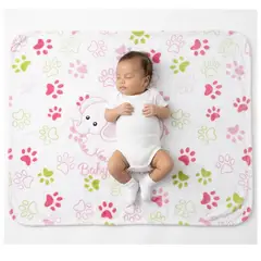 BABY KDS - Cobija Cobertor Bebe Glotoncitos - Rosado Multicolor