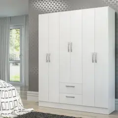 GENERICO - Closet Mobi 6 Puertas MDF color Blanco