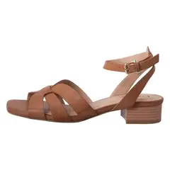 COMFORT PLUS - Sandalias Peri Con Tacón Bajo Para Mujer Cogñac 199060