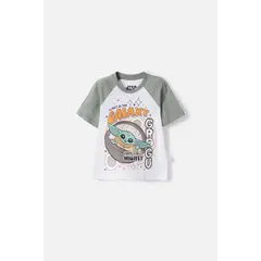 STAR WARS - Camiseta de Mandalorian manga corta multicolor para niño 2T a 6T