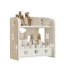 GENERICO - Organizador de Baño de Pared 2 Niveles Compacto