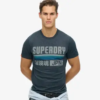 SUPERDRY - Camiseta Manga Corta Para Hombre Japan Stripe Relaxed Tee