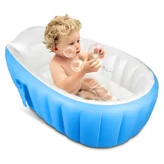 GENERICO - Bañera Inflable Ergonomica Portatil Para Bebes Bomba Manual