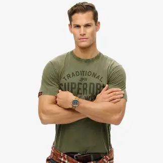 SUPERDRY - Camiseta Manga Corta Para Hombre Machined Goods Workwear Tee