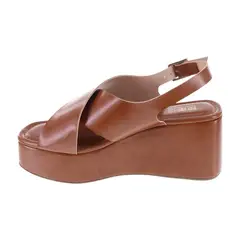 STATE STREET - Sandalias Fortaleza Con Taco Tipo Cuña Para Mujer Cogñac 211197