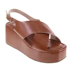 STATE STREET - Sandalias Fortaleza Con Taco Tipo Cuña Para Mujer Cogñac 211197