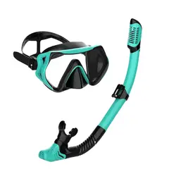 GENERICO - Kit Esnorkel Careta Gafas Buceo Profesional Vidrio Templado Azul
