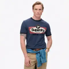 SUPERDRY - Camiseta Manga Corta Para Hombre Cl Ringer Workwear Graphic Tee