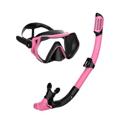 GENERICO - Kit Snorkel Careta Gafas Buceo Profesional Vidrio Templado Rosa