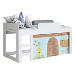 GENERICO - Cama Tipo Castillo Para Niños Blanco Sin Colchon