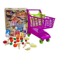 BOY TOYS - Carrito Mercado De Juguete Con Mercado Y Accesorios