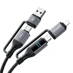 INNOVA - Cable Carga Rapida Para iPhone Lightning Usb Y Usb-c 100w 4 en 1