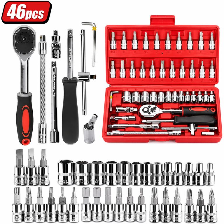 Kit De Herramientas Manuales 46 Piezas Mecanica Automotriz