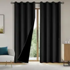 MULTIPLACE COLOMBIA - Cortina Blackout Tipo Lino Set de 2 Paños de 214 x 135 cm