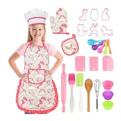 CHINA GLAZE - Set de Cocina para Niños Delantal Gorro