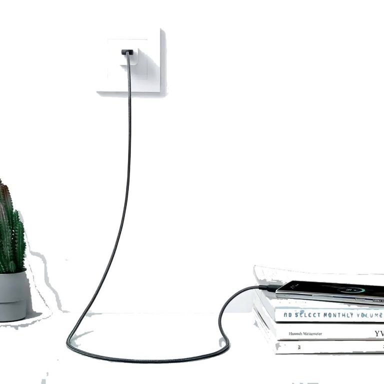 Imagen de Cable Usb Tipo C 322 Trenzado Nylon 1mt Carga Rápida Color Negro