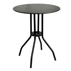 GENERICO - Mesa Redonda Moderna 59cm Negra Compacta, Elegante y Resistente Ideal para Espacios Pequeños