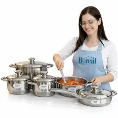 GENERIC - Ollas Acero Quirurgico Bateria 12 Piezas Induccion Cocina