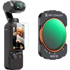 K&F CONCEPT - Nano-X Serie Filtro VND2-32 con Recubrimiento Verde para DJI Osmo Pocket 3 Control Luz