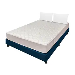 DORMILANDIA - Colchón con Base Cama cama Semidoble Firmeza Media Espumado Multisleep 120 x 190 cm + 2 Almohadas