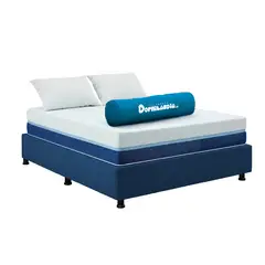 DORMILANDIA - Colchón con Base Cama cama Doble Firmeza Media Espumado Multisleep 140 x 190 cm + 2 Almohadas
